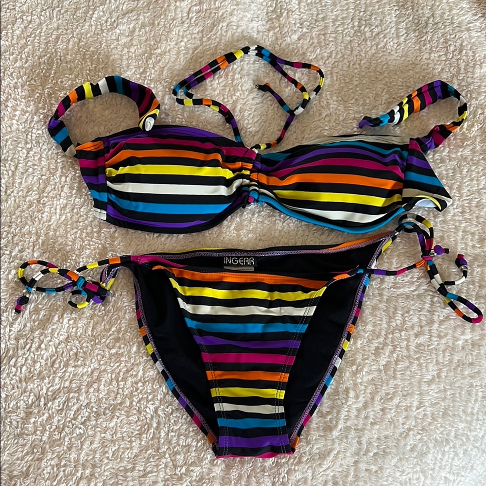 Colorful Swim Set with Adjustable Ties